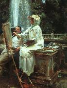 John Singer Sargent The Fountain at Villa Torlonia in Frascati USA oil painting artist